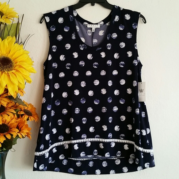 Chaus Tops - 💦NWT! CHAUS Navy/White Tunic Size XL